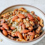 Nut & Seed Granola in a white bowl.