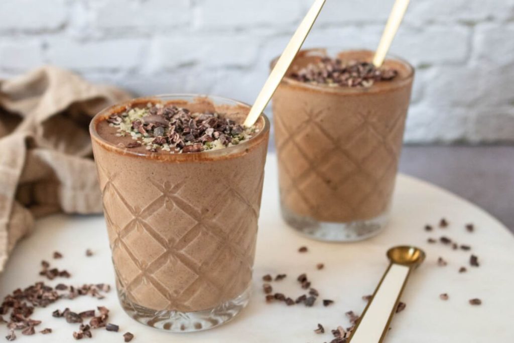 Diabetic-Friendly Peanut Butter Pudding in two cups.