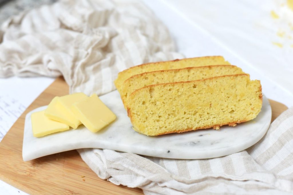 Keto honey bread on a cutting board.