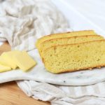 Keto honey bread on a cutting board.